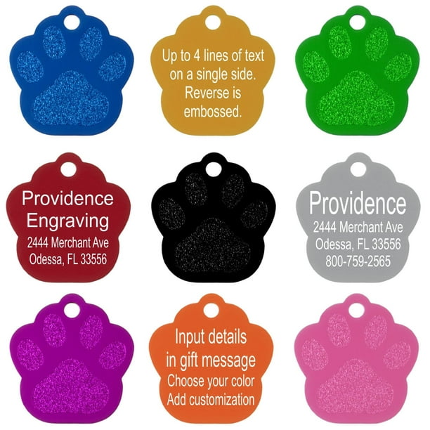Fast Delivery Aluminium Pet ID Dog Paw Identity Tag Engraved FREE